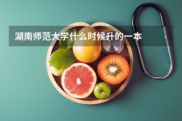 湖南师范大学什么时候升的一本