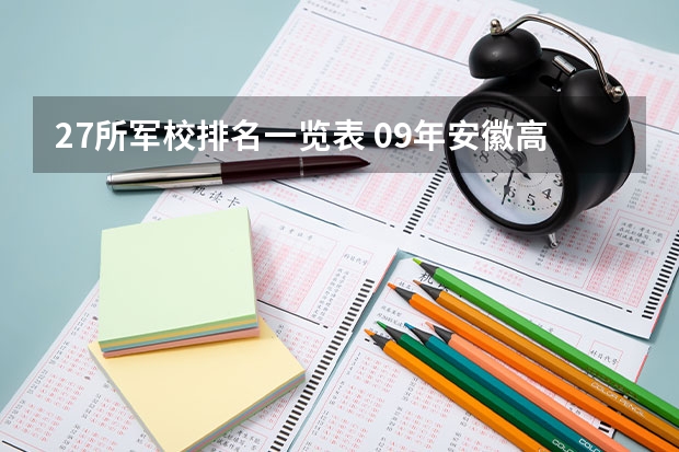 27所军校排名一览表 09年安徽高考军校咨询！