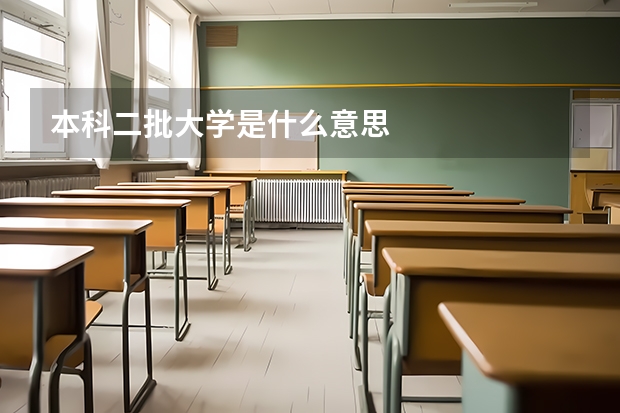 本科二批大学是什么意思