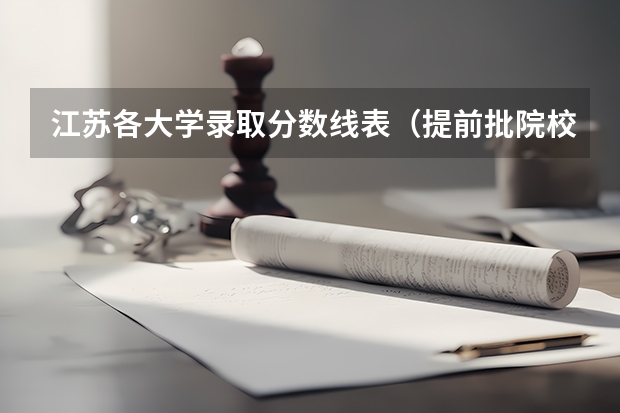 江苏各大学录取分数线表（提前批院校及录取分）