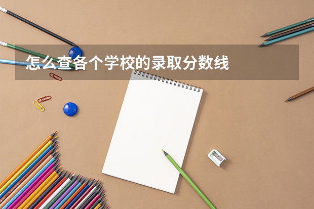 怎么查各个学校的录取分数线