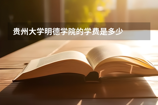 贵州大学明德学院的学费是多少